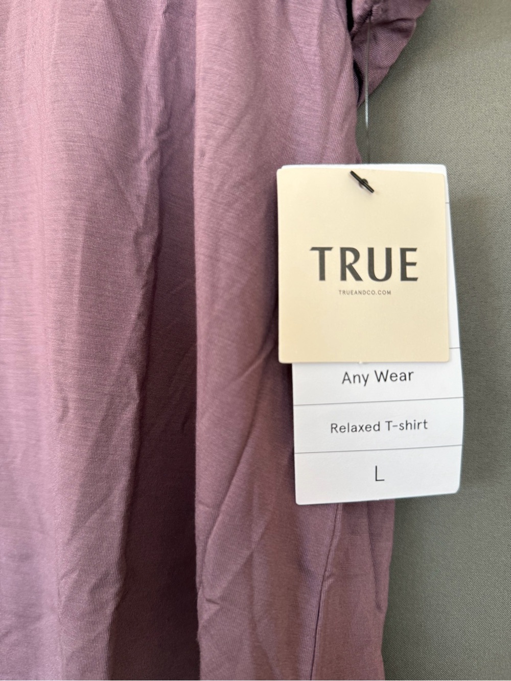 True & Co. Relaxed Short-Sleeve Tee in Mauve